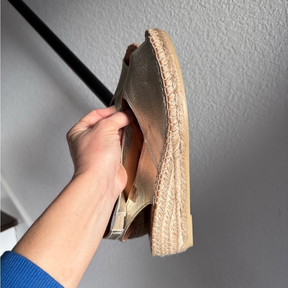 Toni Pons Bernie-P Platinum Peep Toe Espadrilles NWOB sz: 9 - Picture 14 of 16